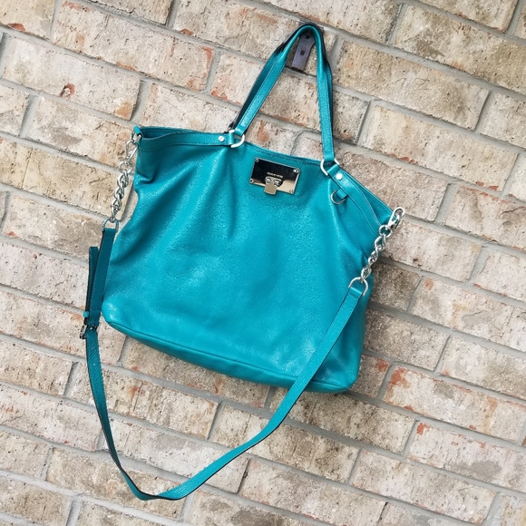 Michael Kors Bags Michael Kors Channing Aqua Green Soft Leather